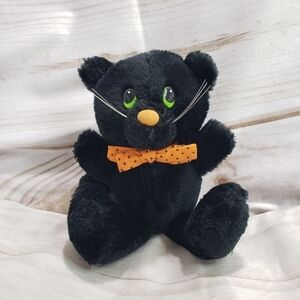 Vintage Russ Shadow Black Cat Halloween 8" Plush Stuffed Animal #176 Green Eyes